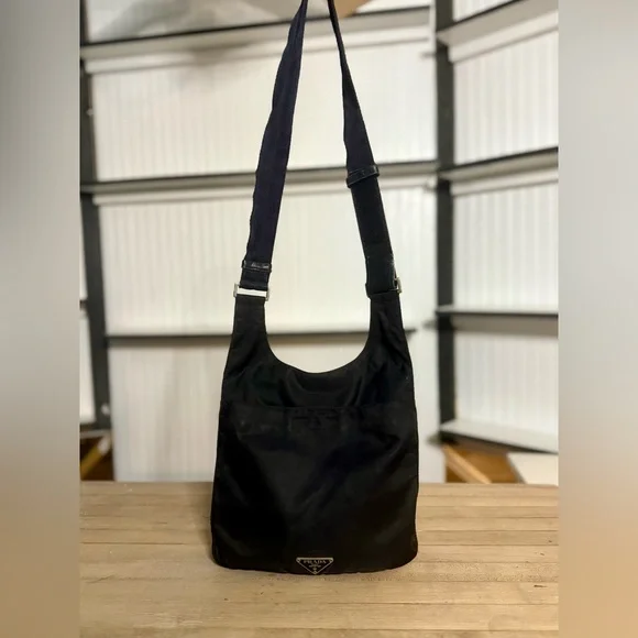 Prada Tessuto Black Nylon Crossbody Bag Purse